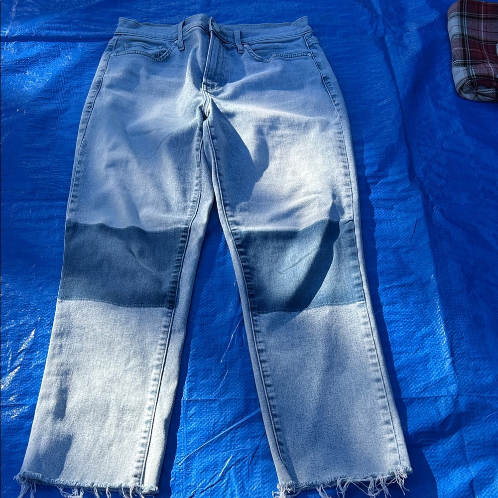 a.n.a Light and Dark Blue Straight Leg Jeans